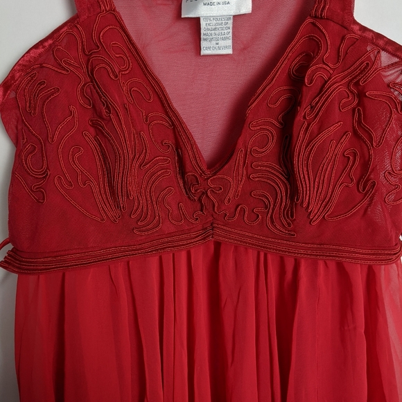 Flora Nikrooz red babydoll lingerie applique bust - Picture 4 of 8